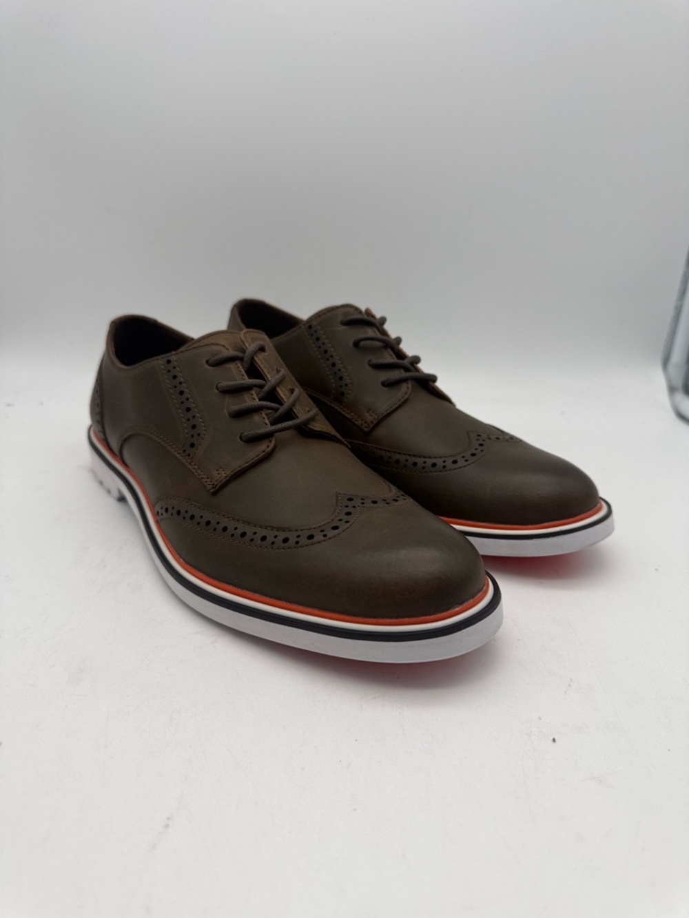 BRAND NEW French Connection FC-FALCON Dark Brown Leather Wingtip Oxford Sz 8 US